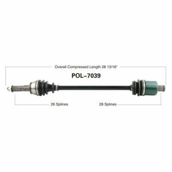 Wide Open OE Replacement CV Axle for POL REAR RZR 900 XP/XP4 POL-7039